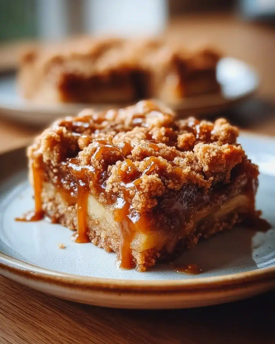 Salted Caramel Apple Crumble Bars