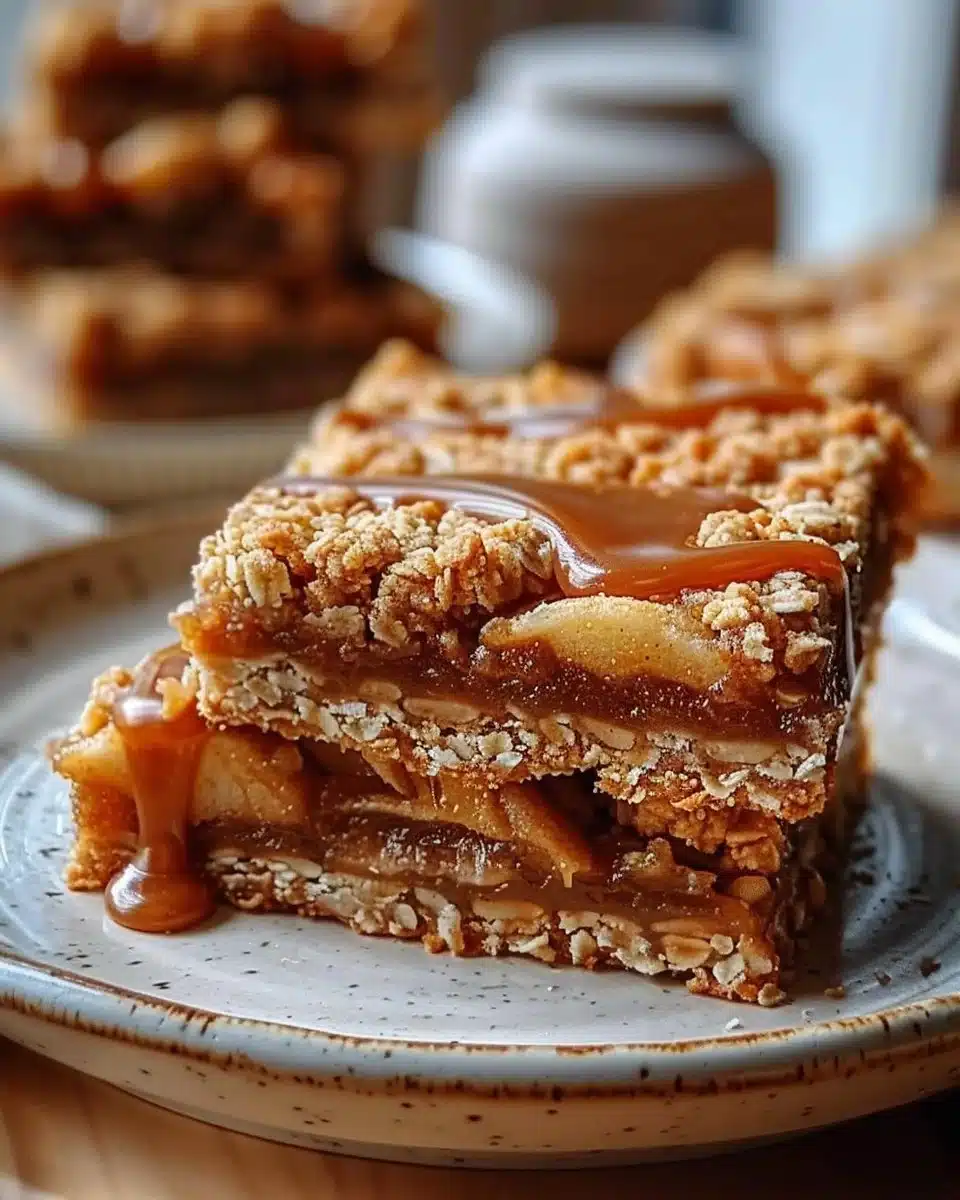 Salted Caramel Apple Crumble Bars
