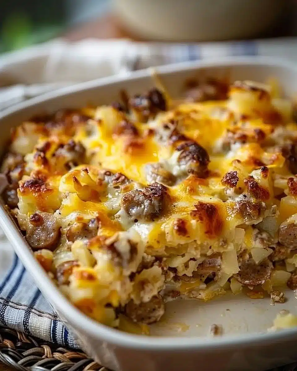 Sausage Hash Brown Breakfast Casserole
