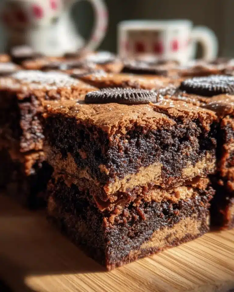 Decadent slutty brownies with layers of cookie dough and chocolate brownie