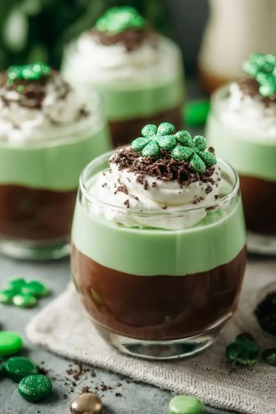 St. Patrick's Day Pudding Cups