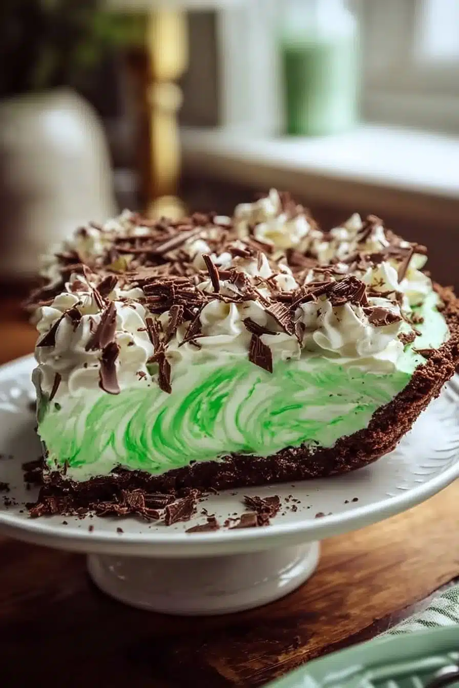Cozy Peppermint Chocolate Pie