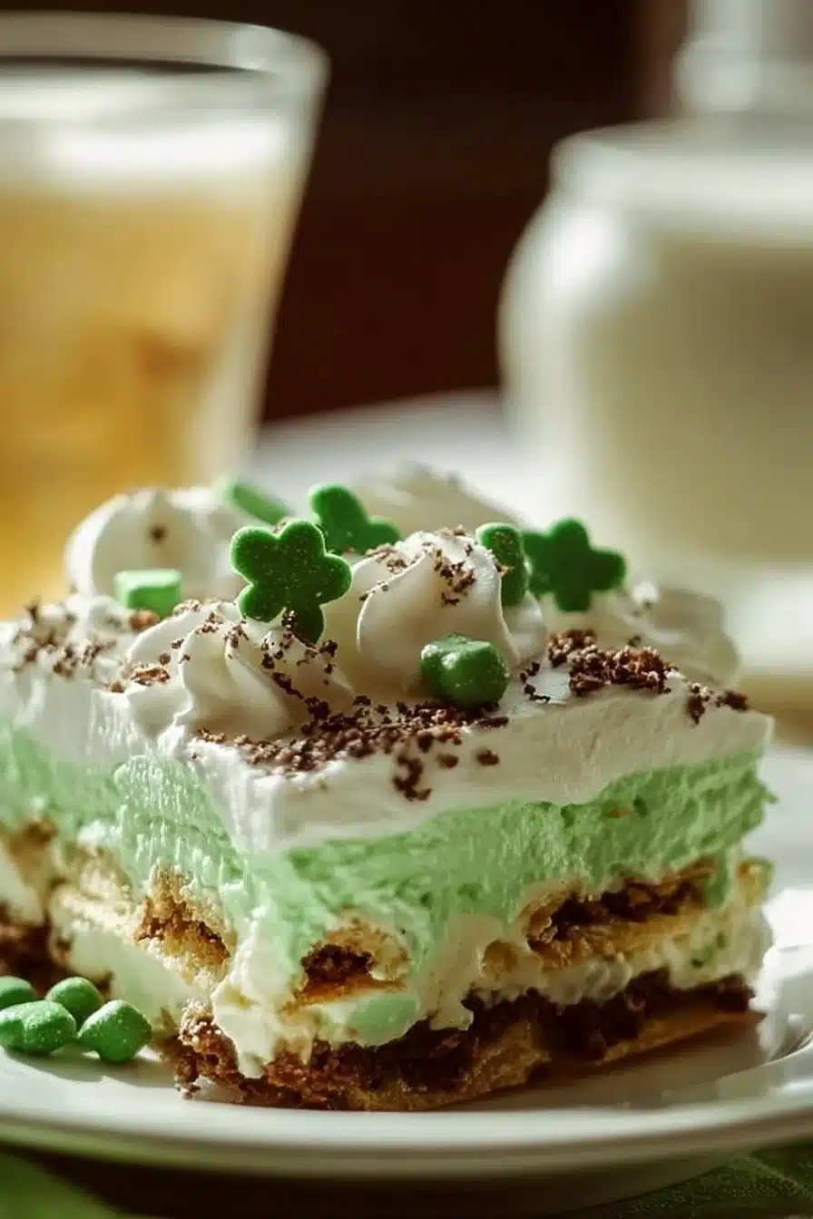 Shamrock Shake Dessert Lasagna