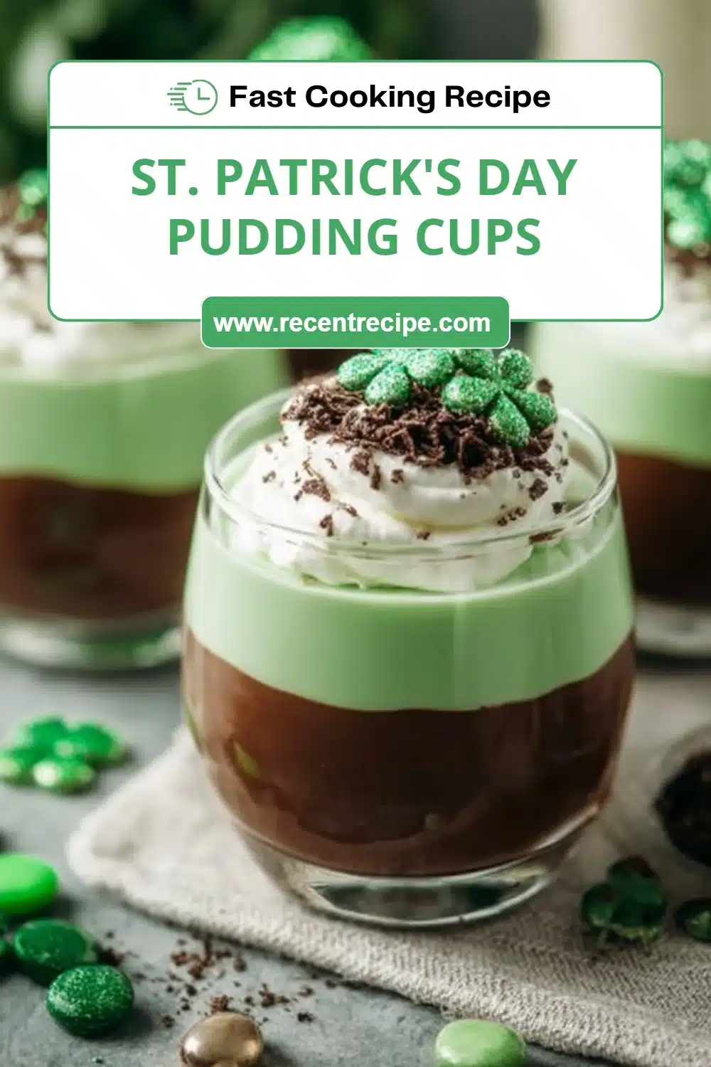St. Patrick's Day Pudding Cups