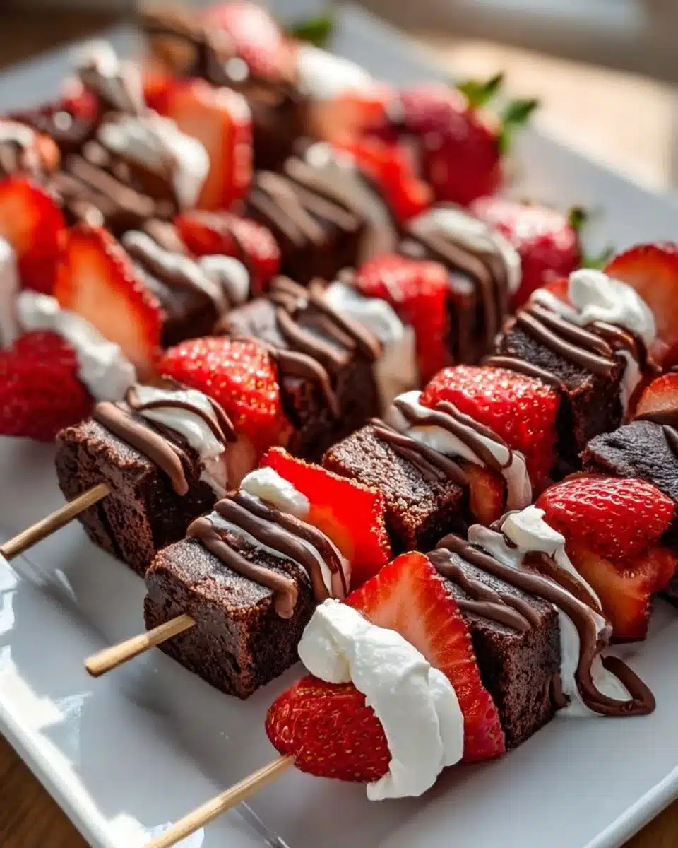 Sweet Strawberry Brownie Kabobs