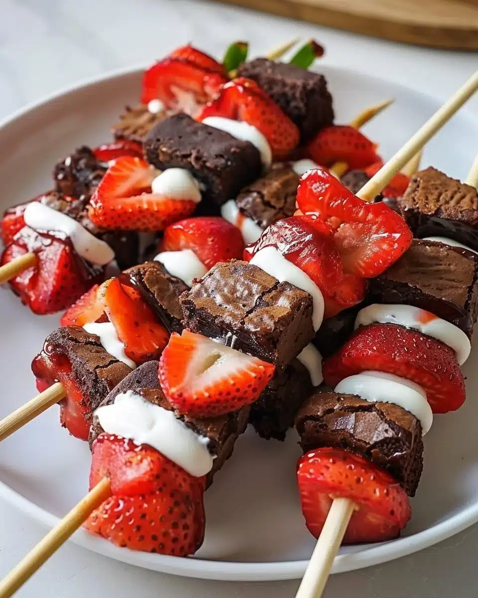 Sweet Strawberry Brownie Kabobs for Effortless Party Fun