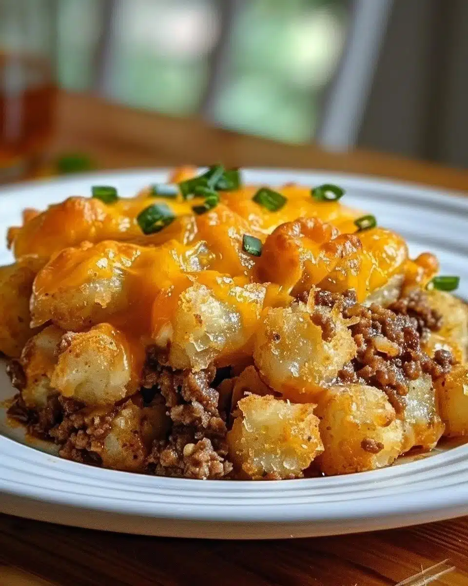 Tater Tot Casserole with Ground Beef