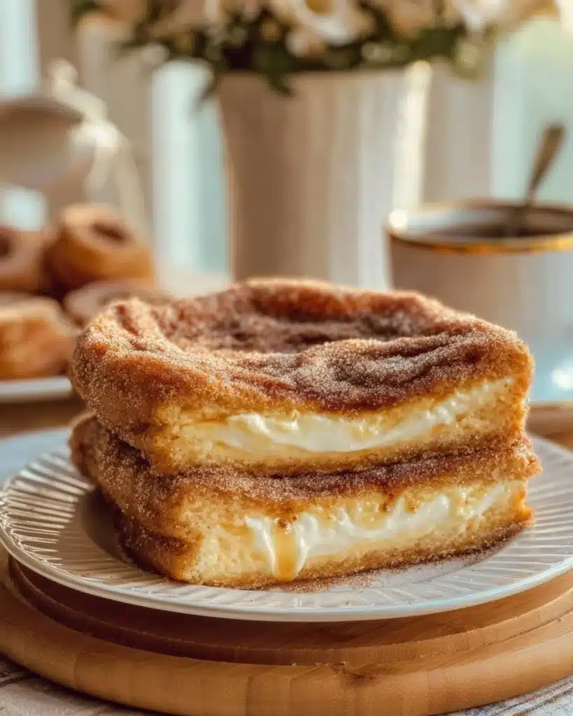 Whimsical churro cheesecake topped with cinnamon and sugar, a delicious dessert