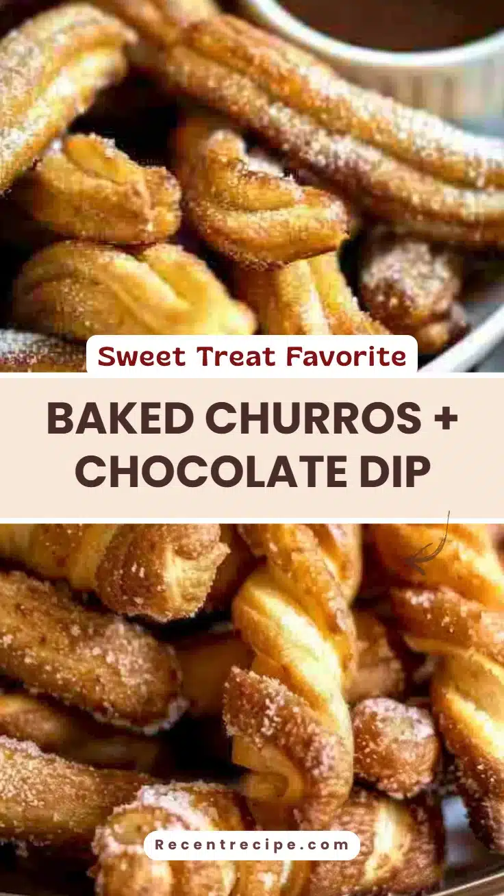 Baked Churros + Chocolate Dip