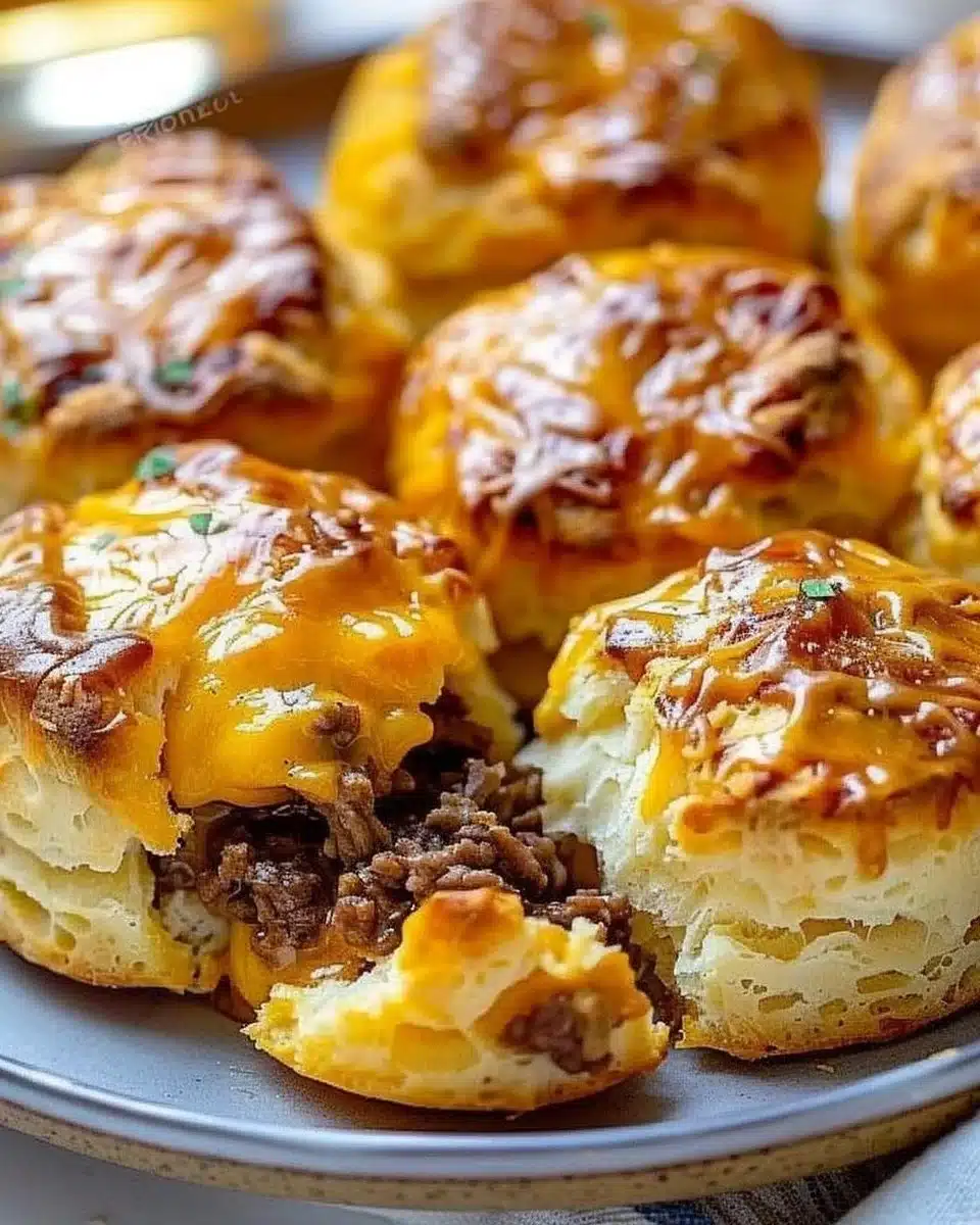 Cheesy Beef Biscuit Bombs