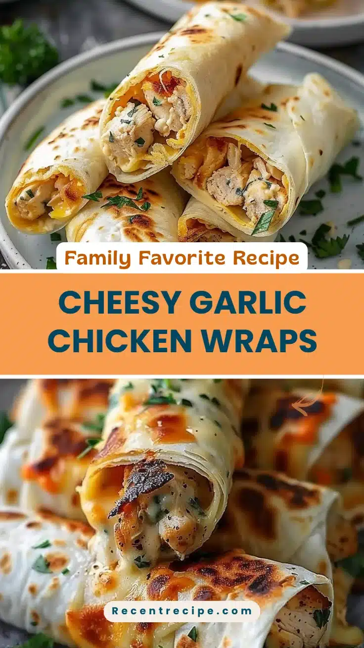 Cheesy Garlic Chicken Wraps