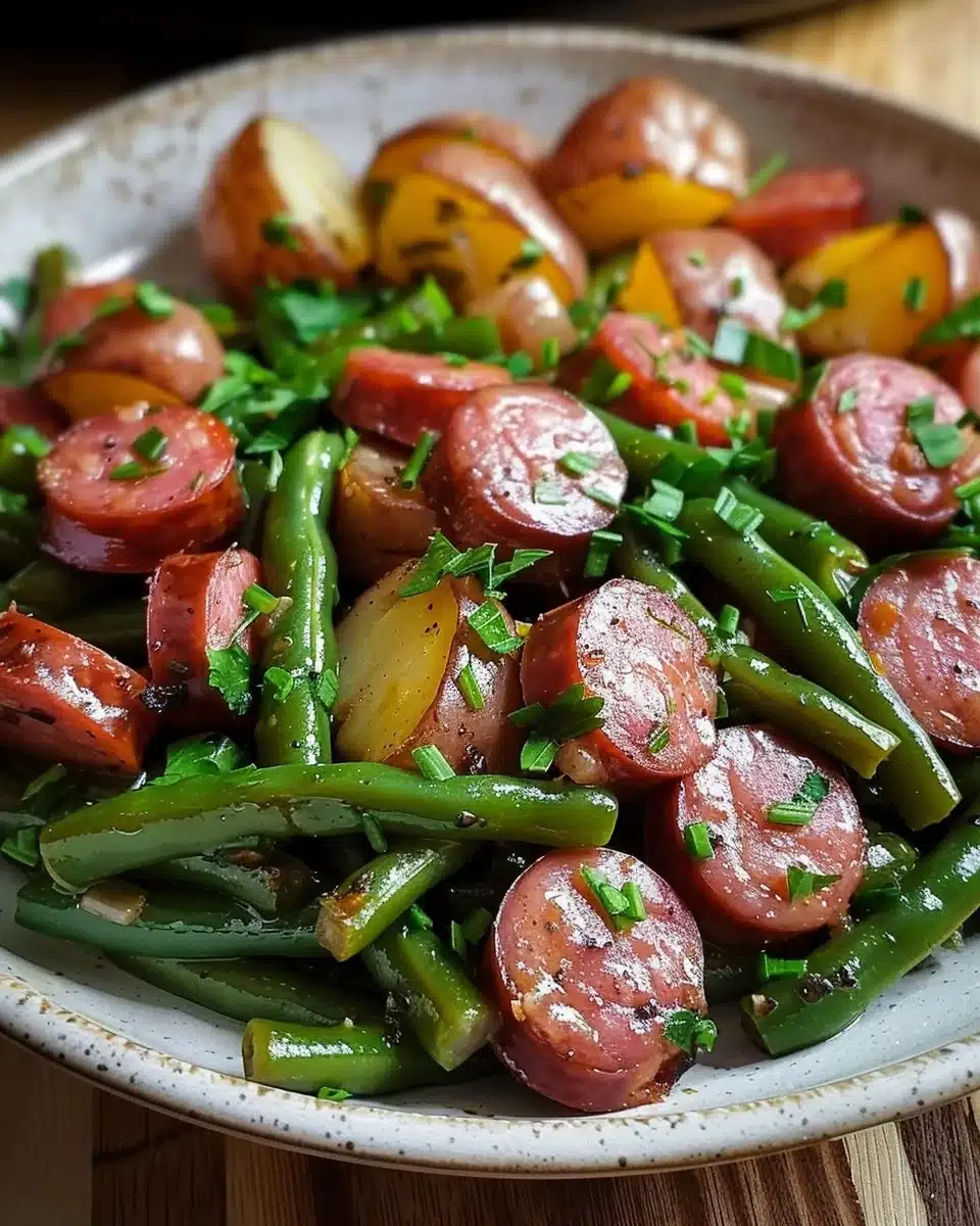 Crockpot Kielbasa Green Beans
