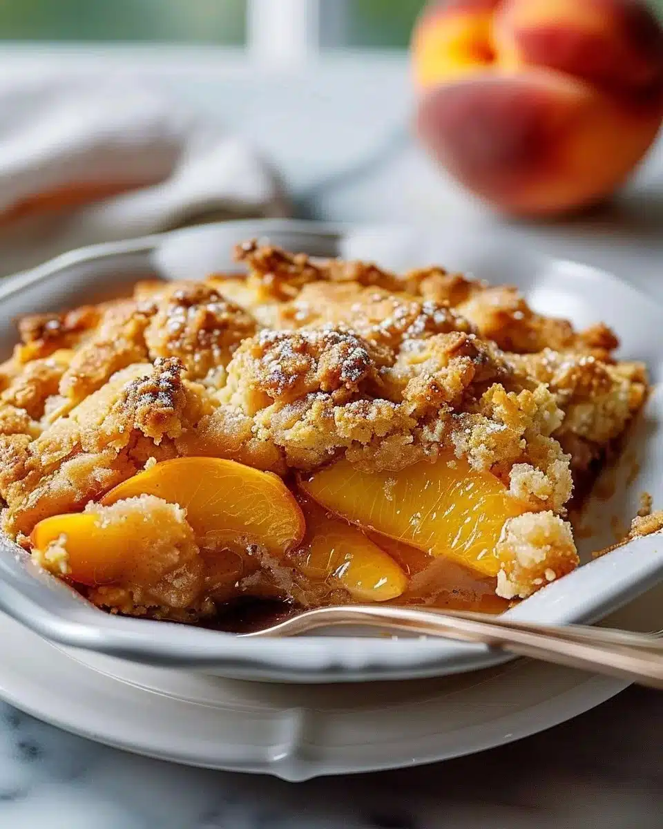 Super Easy Peach Cobbler Recipe