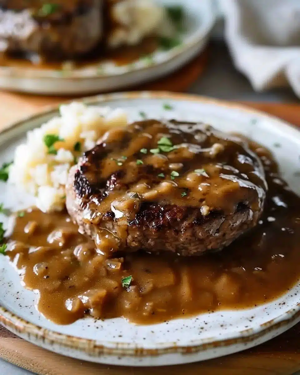 Hamburger Steak Brown Gravy
