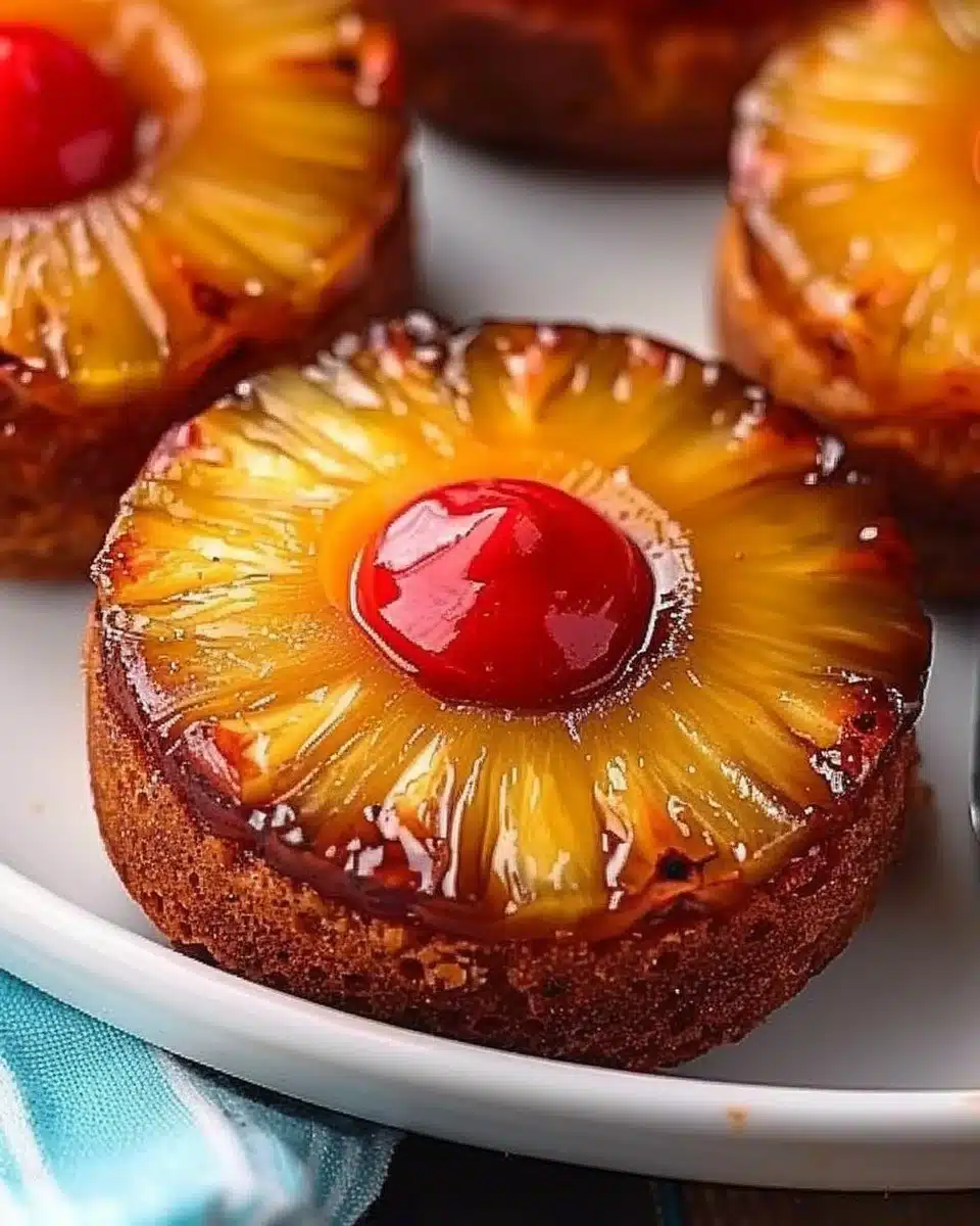 Individual Mini Pineapple Upside Down Cakes