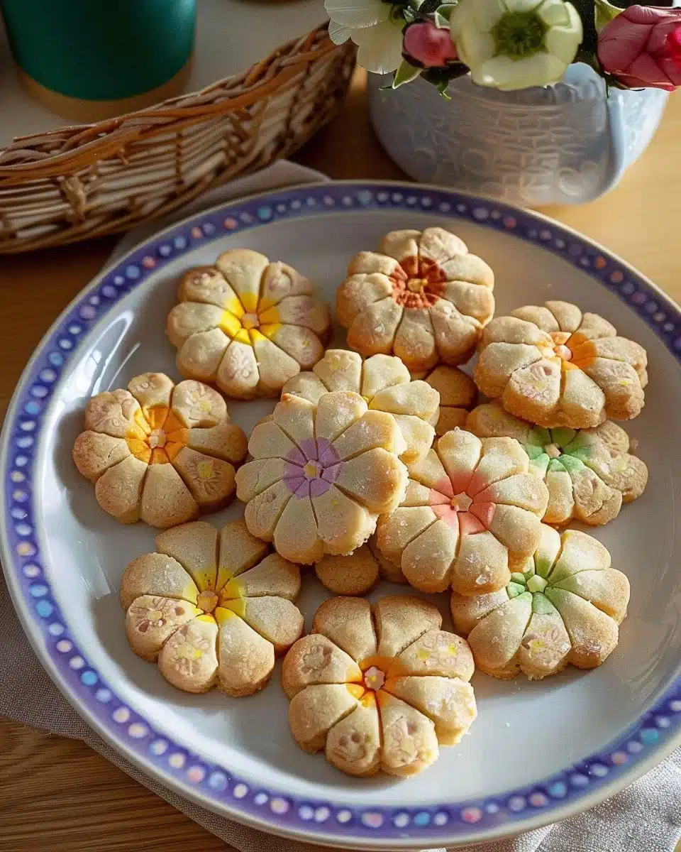 Spring Flower Shortbread Cookies
