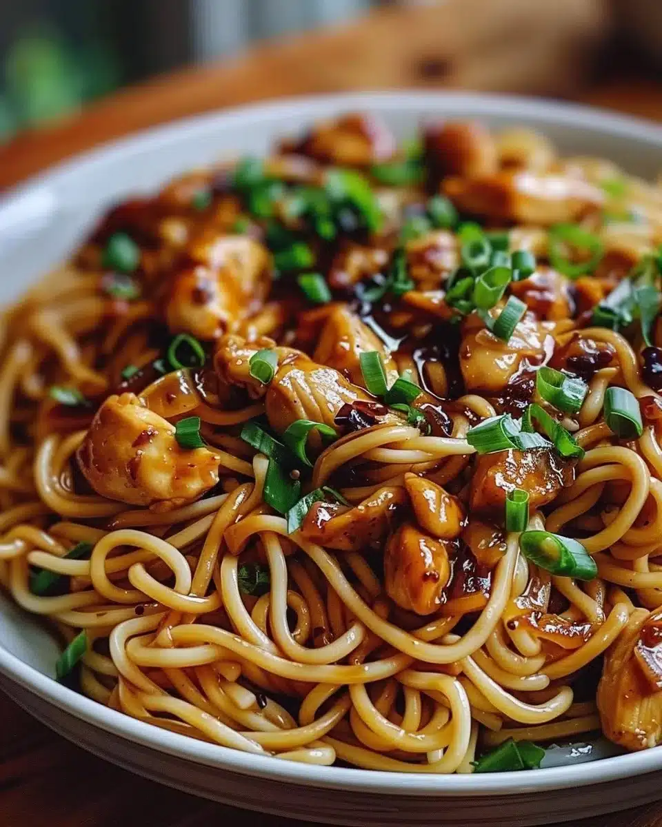 Sticky Garlic Chicken Noodles
