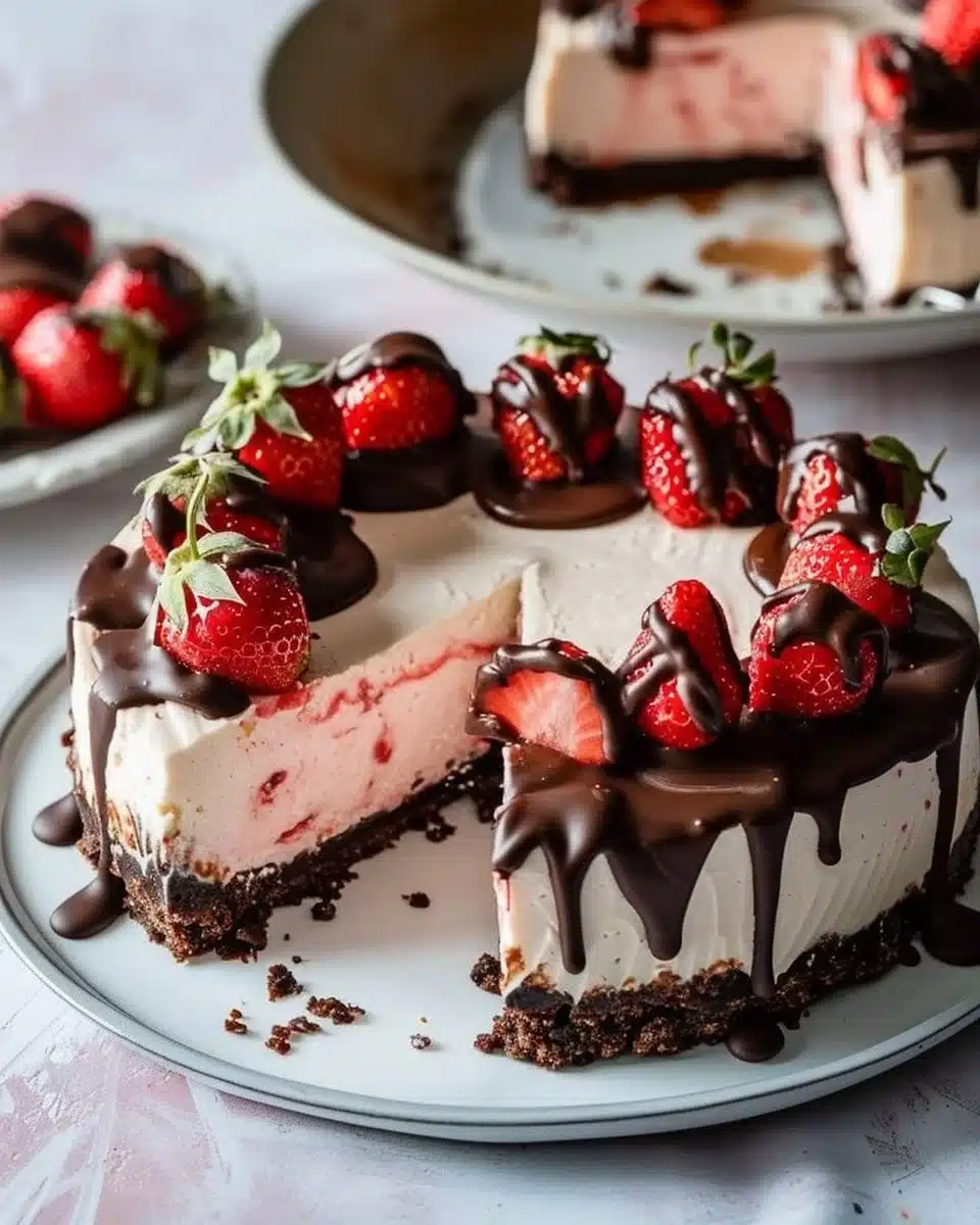 Strawberry Chocolate Cheesecake