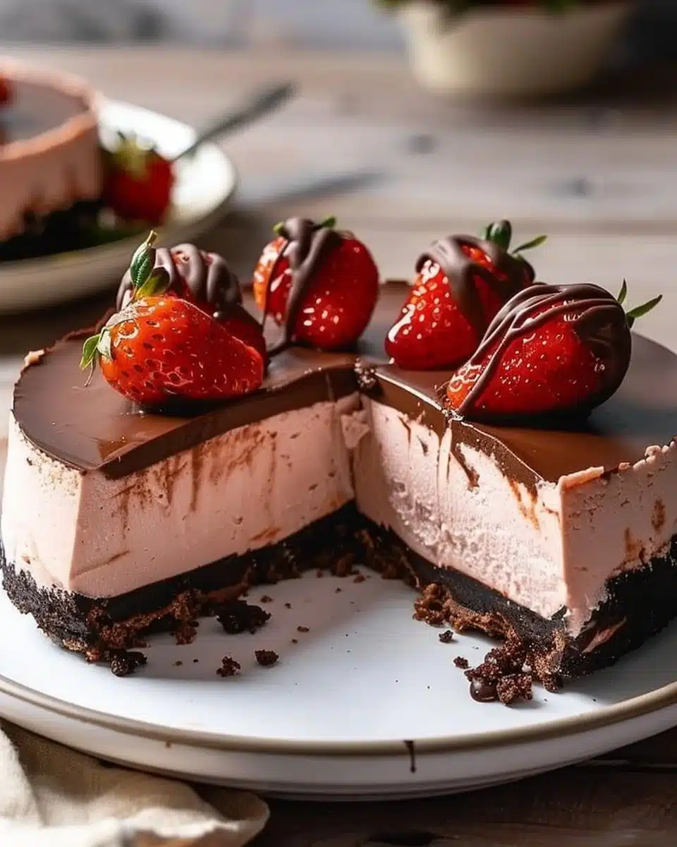 Chocolate Covered Strawberry Cheesecake Recipe