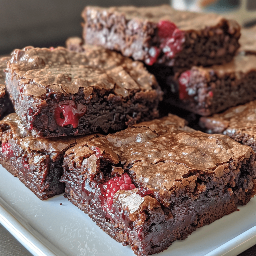 Raspberry Brownies with Tart Berries and Rich Chocolate