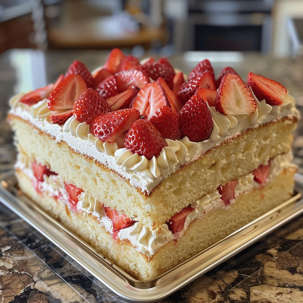 Strawberry Shortcake Sheet Cake