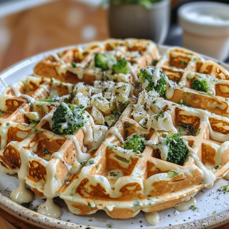 Crispy Broccoli and Cheddar Waffles with Savory Crust