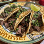 Authentic Mexican Steak Tacos with Fresh Cilantro and Onion