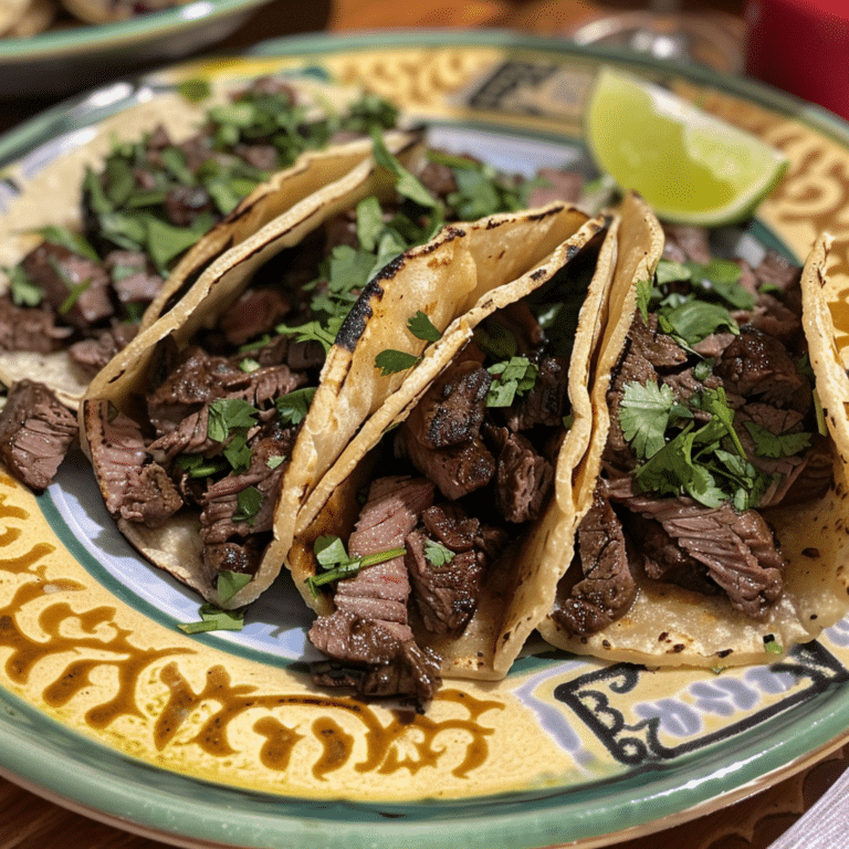 Authentic Mexican Steak Tacos with Fresh Cilantro and Onion