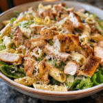 Chicken Caesar Pasta Salad: A Two-In-One Feast with Creamy Elegance