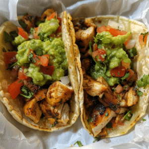 Authentic Mexican Chicken Street Tacos with Fresh Guacamole