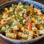 Mexican Street Corn Pasta Salad Recipe: A Flavorful Fusion of Corn, Creamy Noodles, and Smoky Vinaigrette