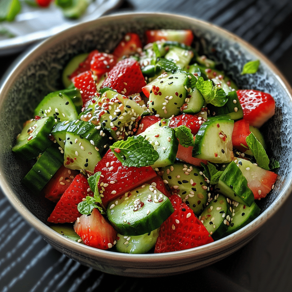 Cucumber-Strawberry Salad: A Hydrating Masterpiece for Summer Microgreens Medley