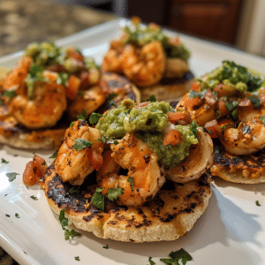 Shrimp Tostadas with Guac and Salsa: A Fiery Fusion of Flavor and Texture