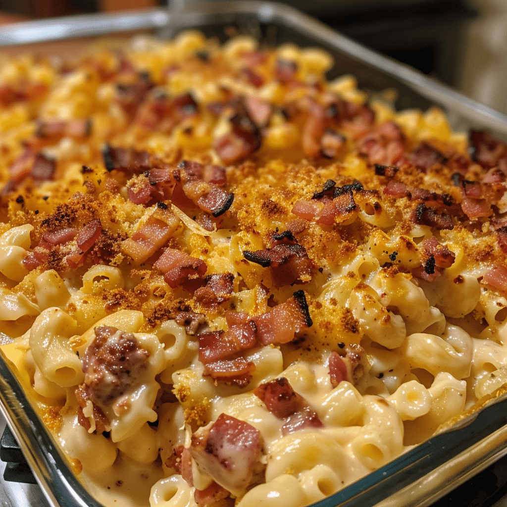 BBQ Turkey Bacon Cheesburger Mac’n’Cheese Casserole – The Ultimate Family Mashup