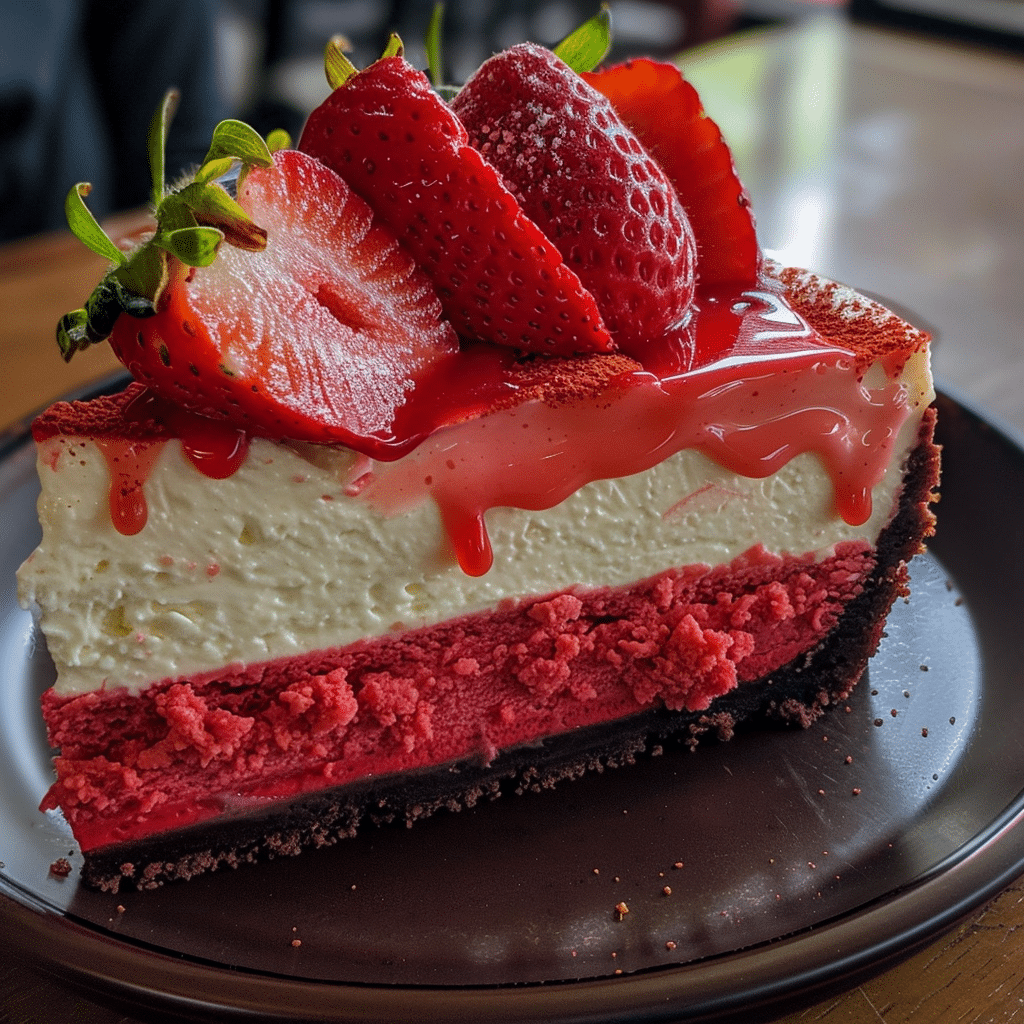 Indulgent Red Velvet Strawberry Cheesecake: A Layered Dessert Masterpiece