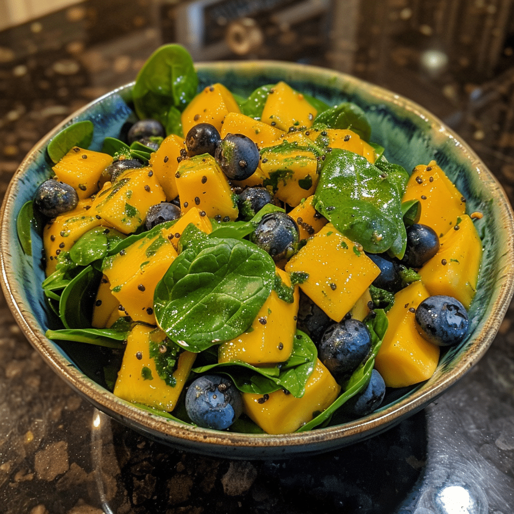 Mango Salad with Spinach and Blueberries: A Culinary Harmony of Sweet and Earthy